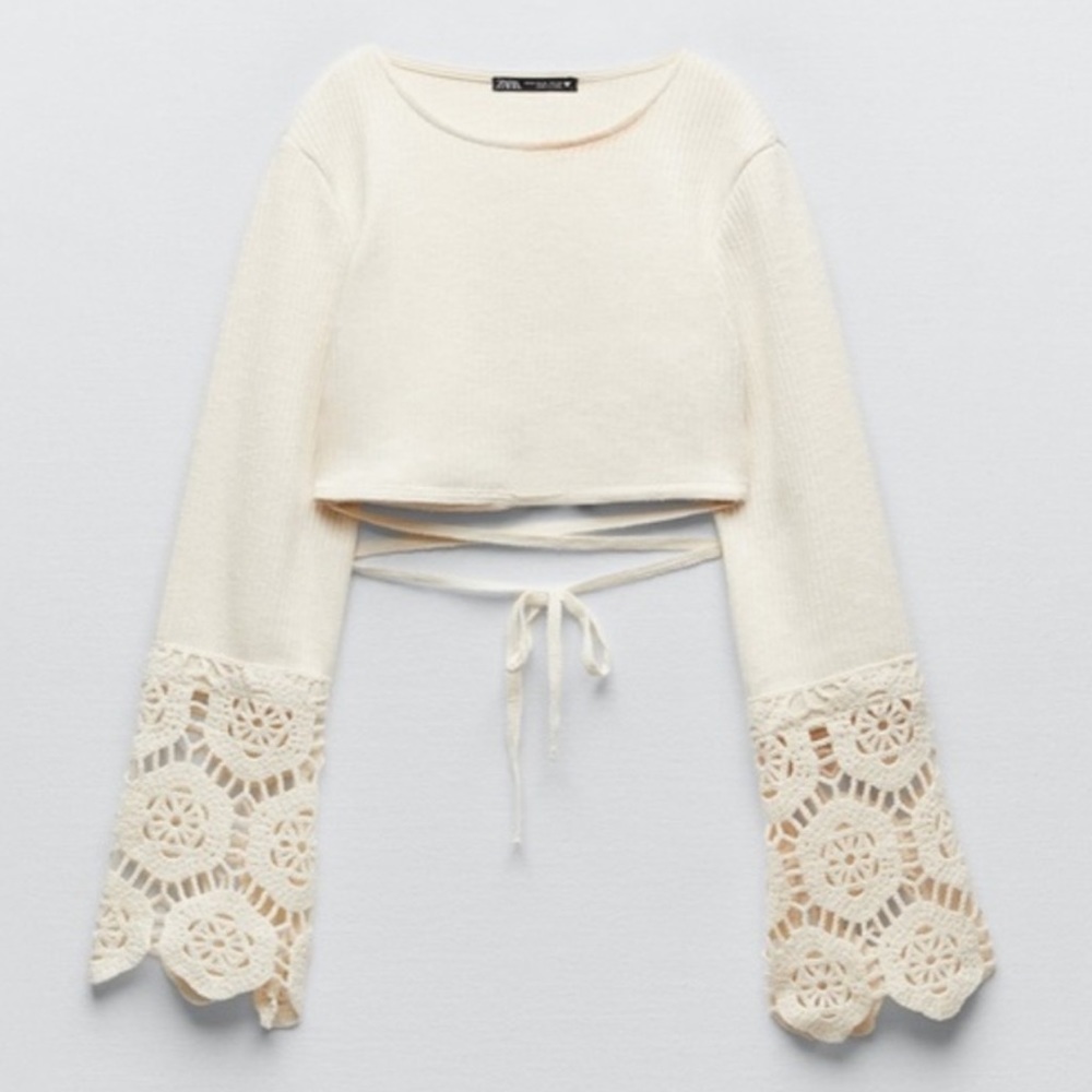 Zara NWT Crochet Crop Top Size L